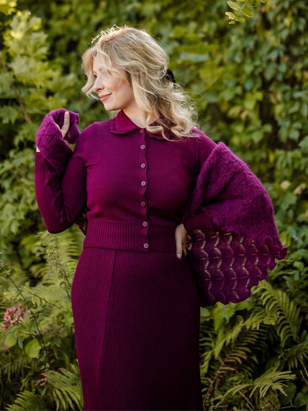 KARDIGAN SANDY / śliwkowy