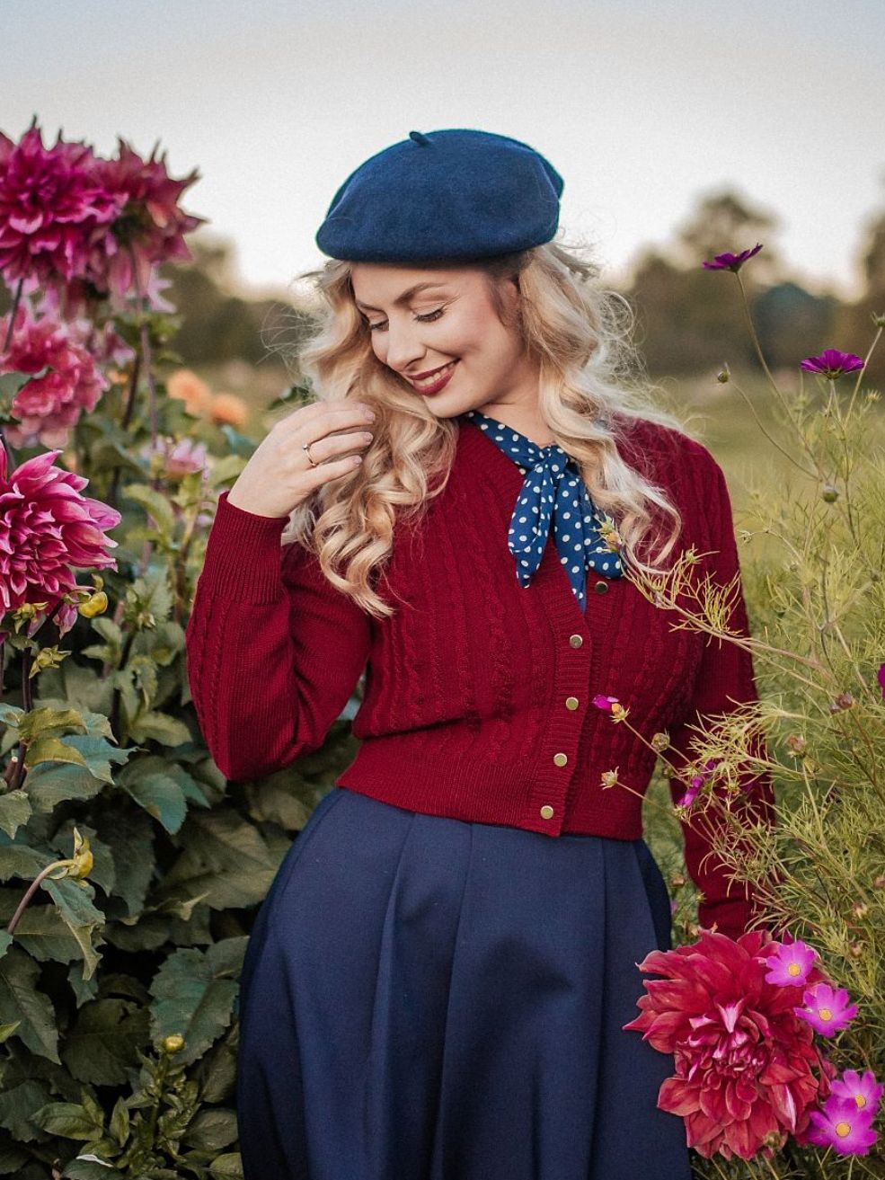 KARDIGAN  SILVIA / wiśniowy